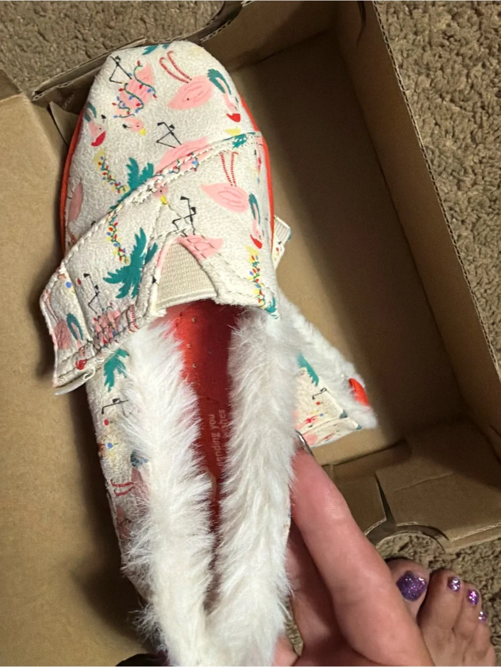 Toms Kids Tiny Alpargata Flamingo Print Pink & Teal